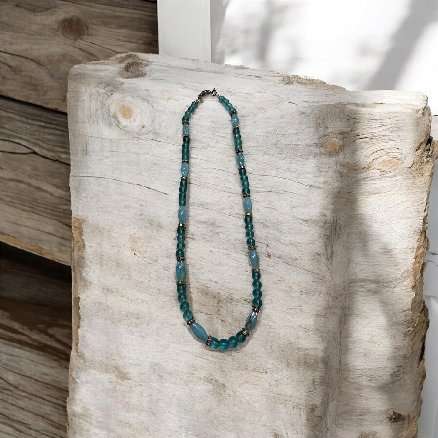 2PC TURQUOISE BLUE NECKLESS SET