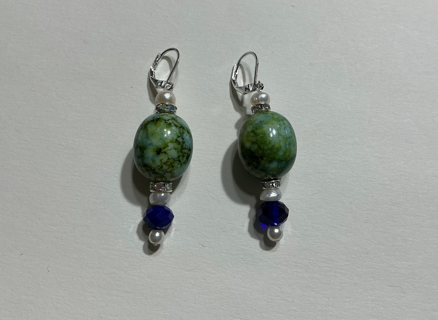 2PC CRYSTAL/GLASS PEARL BEADED BRACELET SET