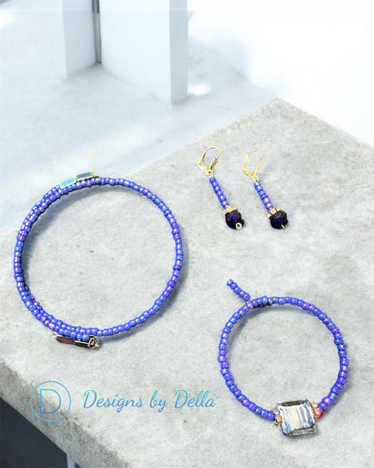 AB GLASS BEAD CHOKER SET