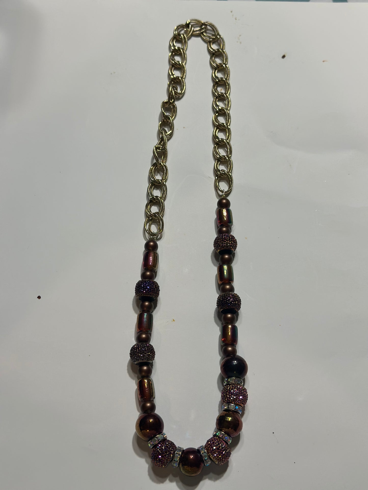 24” BROWN ASSORTED BEAD 2PC NECKLACE SET